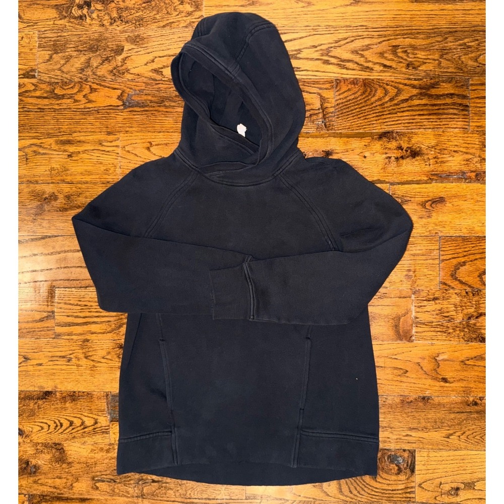 Lululemon Scuba Pullover Hoodie Size 8 Black Kangaroo Pocket Sweatshirt #Y2K